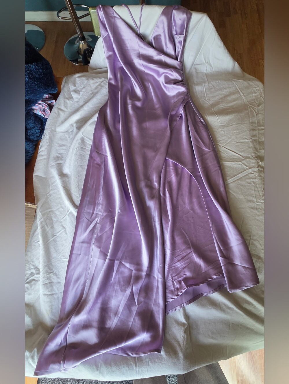 Lavender Satin Slip Dress